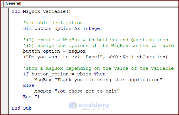 VBA Code for MsgBox with Variable