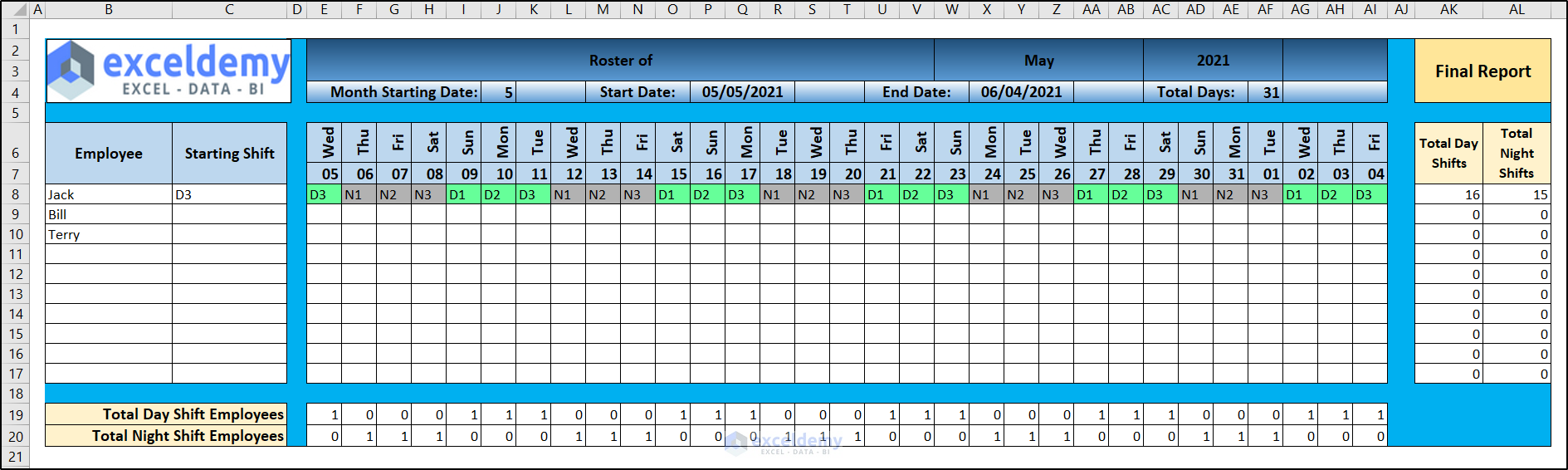 How to Make a Roster in Excel (with Detailed Steps) - ExcelDemy