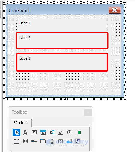 Inserting Two New Labels in VBA UserForm for animation