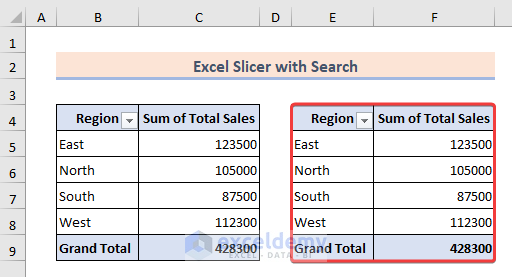 Pasting the selected PivotTable in a new location