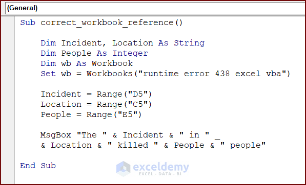 VBA Code with Corrected Workbook Reference