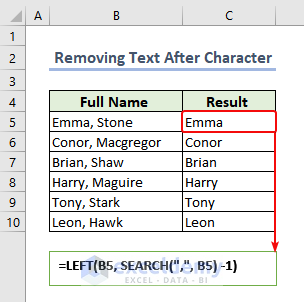 Removing Text after Character using SEARCH and LEFT function