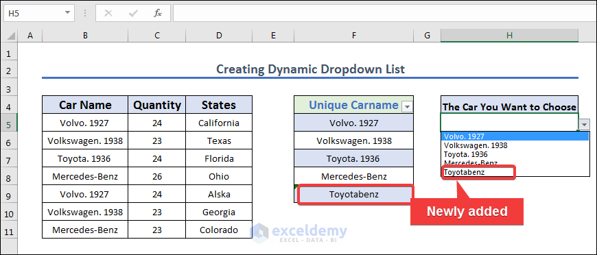 Final output of dynamic dropdown list from another workbook in Excel