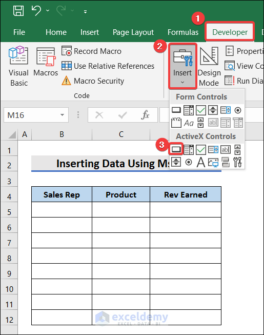 Insert Data into Excel Table Using VBA MsgBox in Excel 