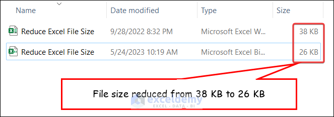Reduce Excel File Size