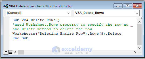 Delete Module Vba VBA Delete Rows - ExcelDemy