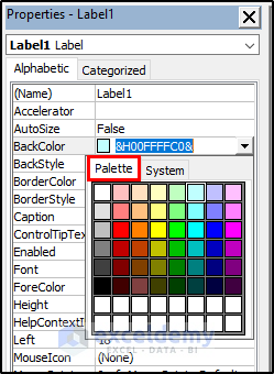 Changing BackColor from Palette.