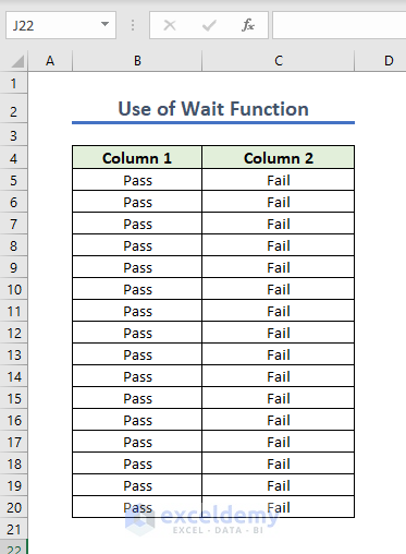 Final Output with Wait Function