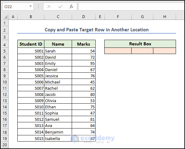 Dataset overview to copy and paste target row if the condition is met.