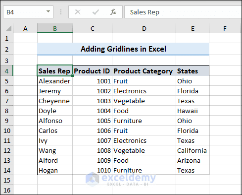 Gridlines Excel.pdf Add Gridlines in Excel (Complete Guideline) - ExcelDemy
