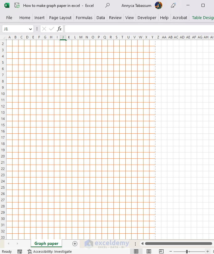 Overview of how to make graph paper in excel