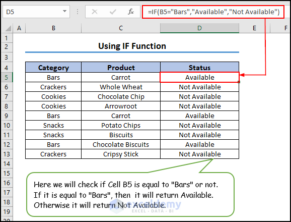 1- an overview image if a cell contains text in Excel