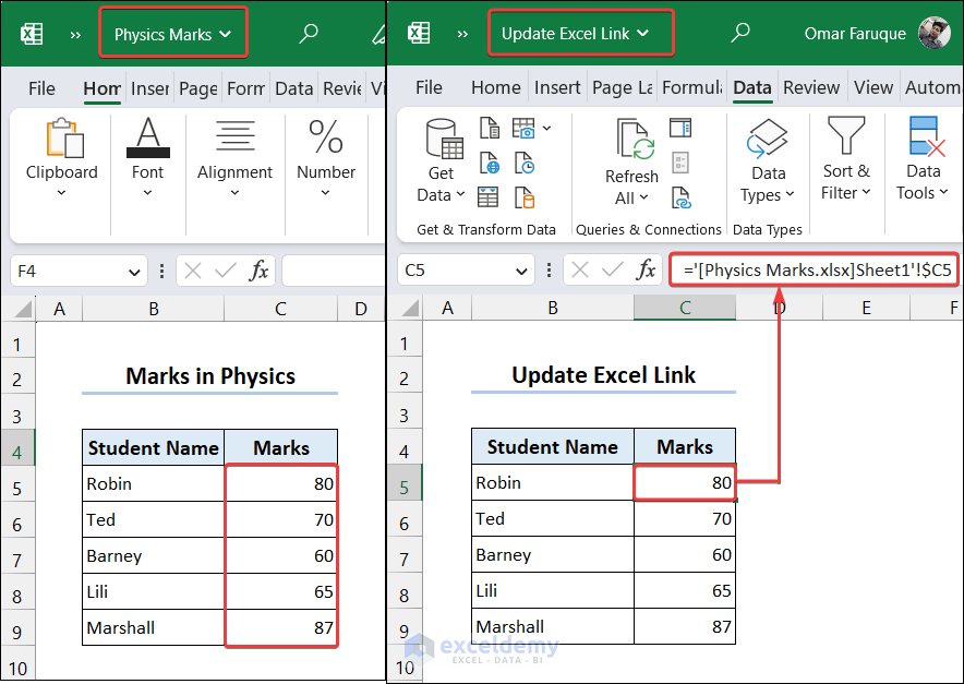 Overview of How to Update Excel Links