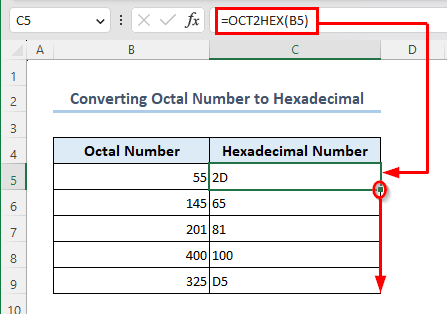 Octal to hexadecimal conversion