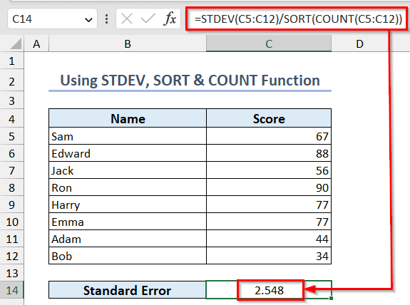 Calculating Standard Error