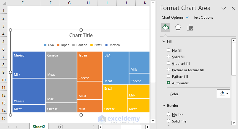 Format Chart Area options