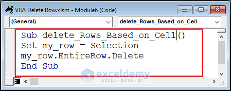VBA Code to Delete Rows Based on Cell
