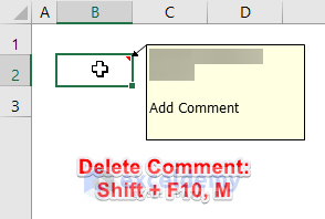 Keyboard Shortcut to Delete Comment