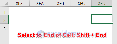 Keyboard Shortcut to Select End of Cell