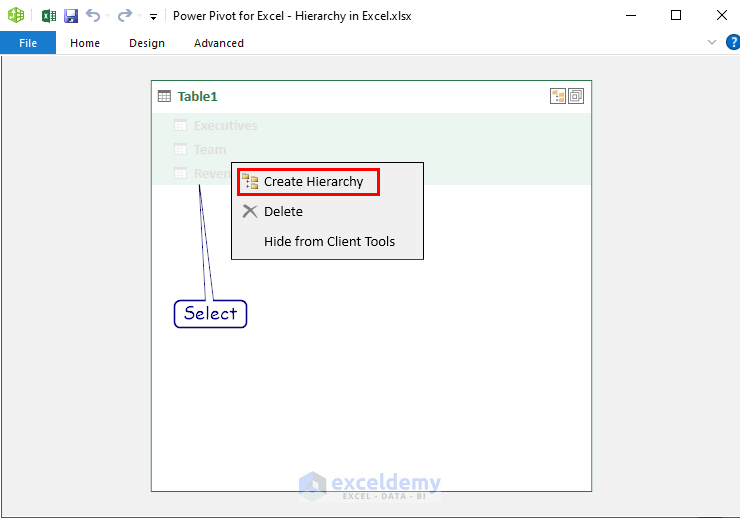 Creating Hierarchy with Power Pivot
