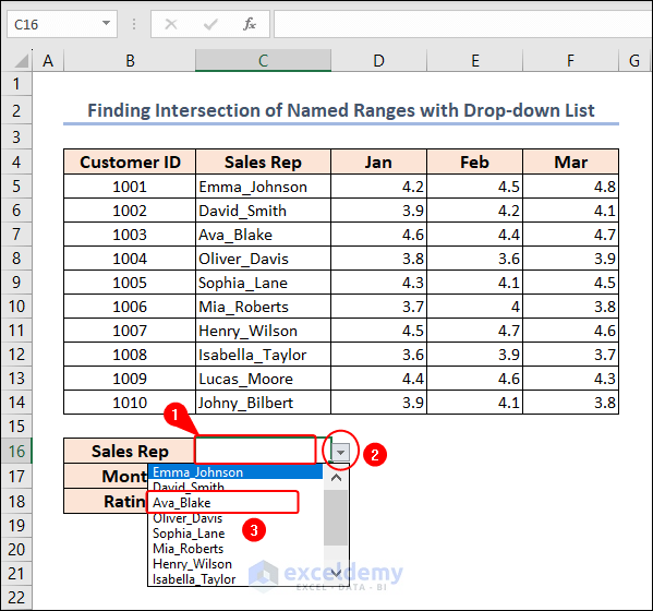 selecting value from dropdown list