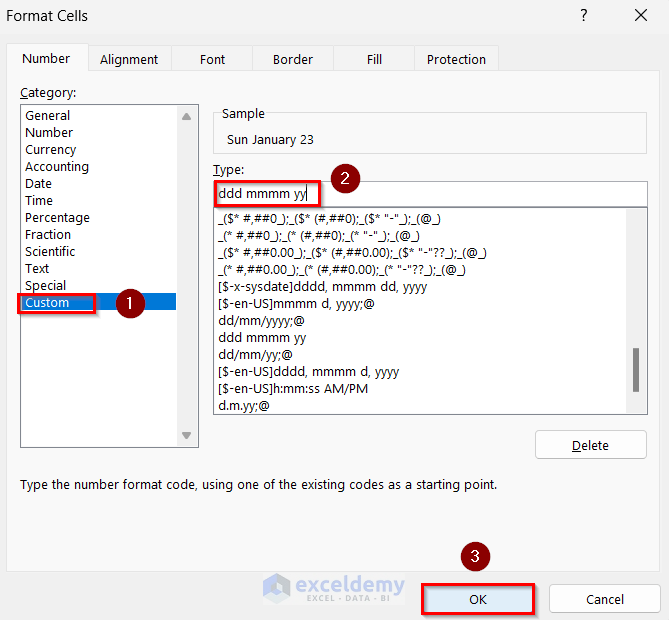 Creating Custom Date Format in Excel