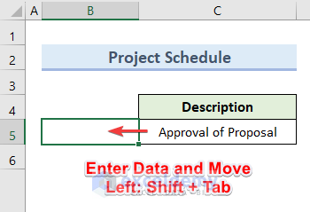 Keyboard Shortcut to Enter Data and Move Left
