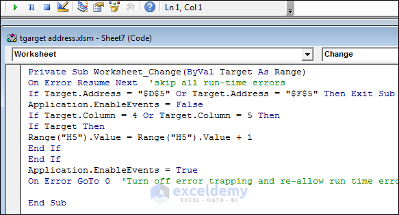 Code for Preventing Event Loops in VBA