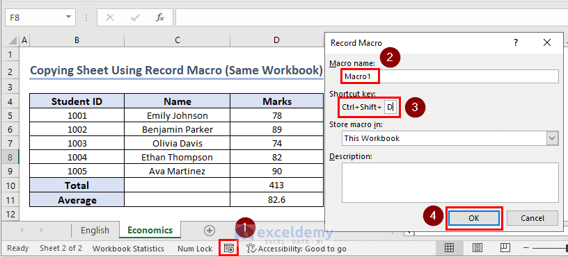 Assigning Copy Sheet Shortcuts for Record Macro (Same Workbook)