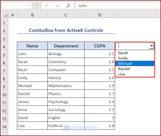 ComboBox with ActiveX Controls 