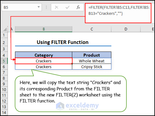 14- use of FILTER function