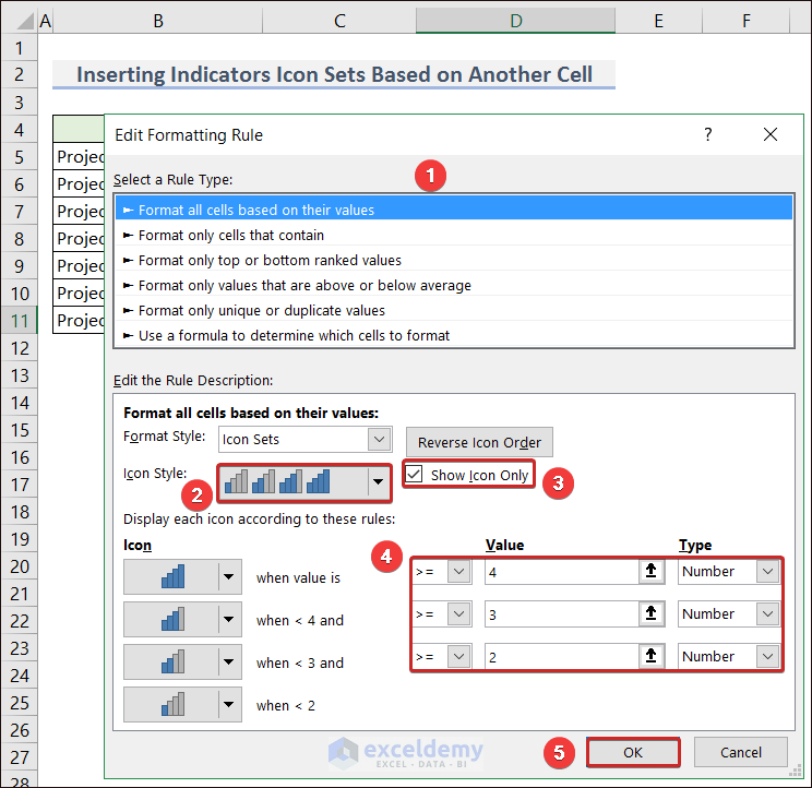 Inserting Indicators Icon Sets