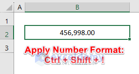 Keyboard Shortcut to Apply Number Format