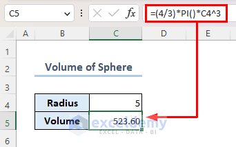 Calculating volume of sphere