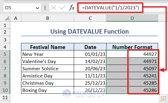 Using Excel DATEVALUE Function
