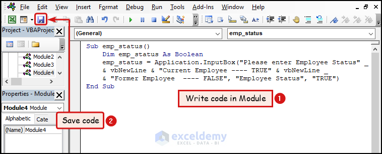 Writing and Saving VBA code to create InputBox Containing Default Boolean Operator in Excel