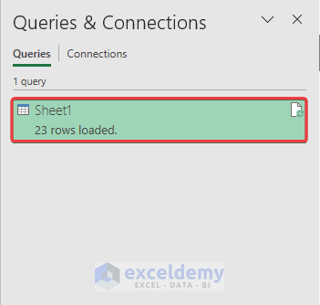 Double clicking to open the queries with data