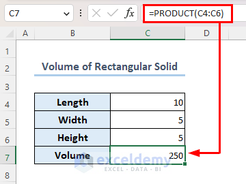 Calculating volume of rectangular solid