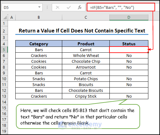 17- Returning a value when cell is missing specific text