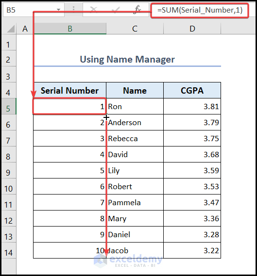 Using Name Manager