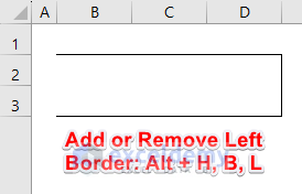 Keyboard Shortcut to Add or Remove Left Border