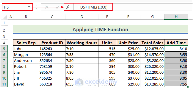 18-Applying TIME function to add time