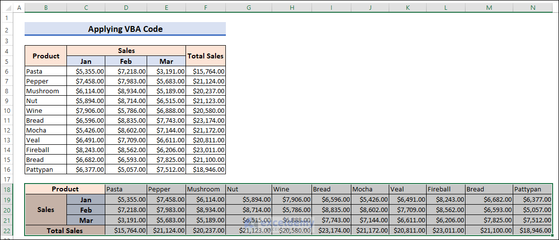 19-Move Rows to Columns in Excel