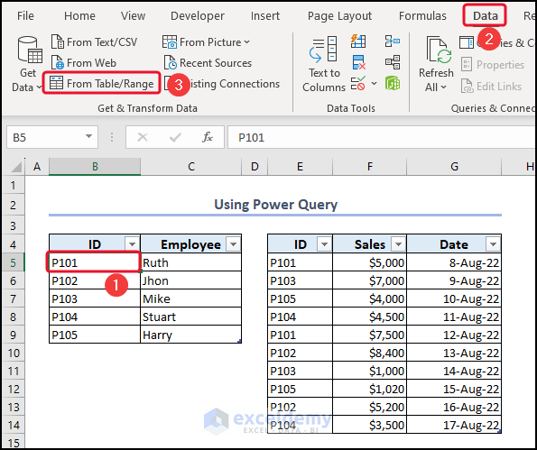 Selecting From Table Range to Create Data Model in Excel