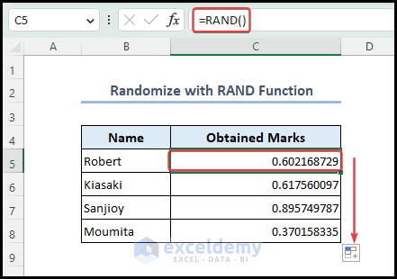Using Rand Function