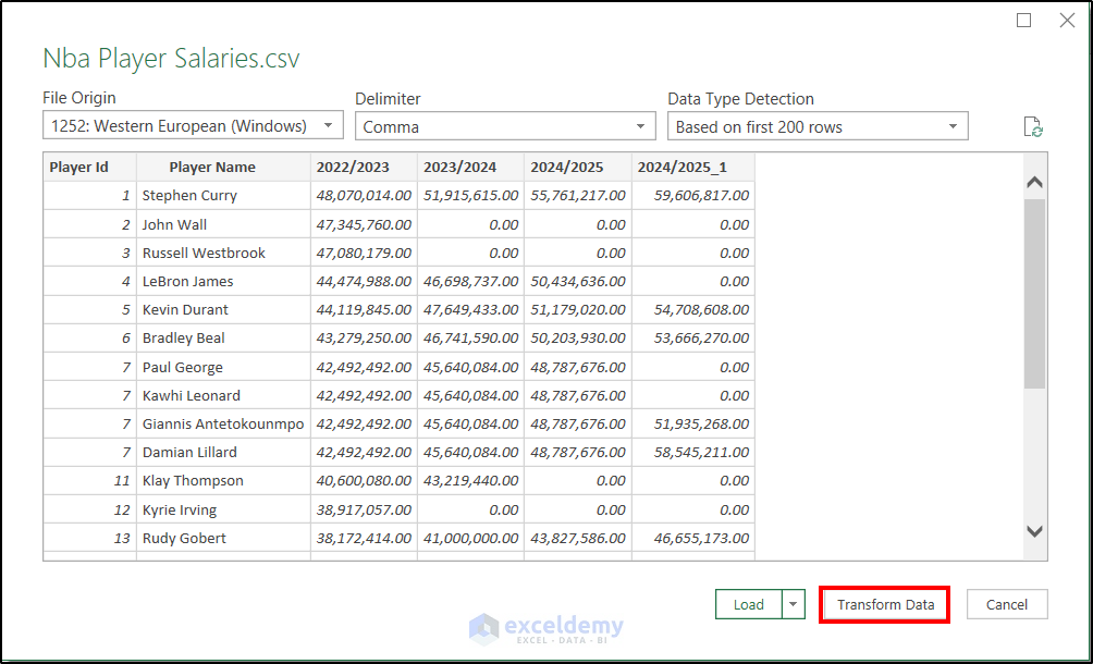 transforming data from power query to work around limits in Excel