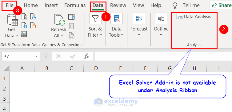 Looking for Solver Add-in in Data tab