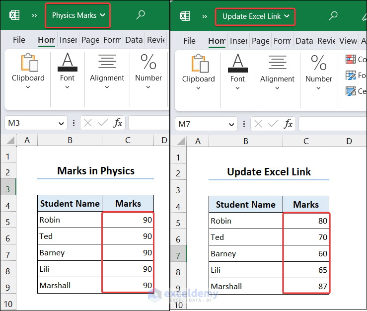 Changed Values in the Source file and target file is not updated