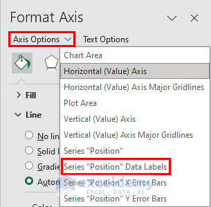 Selecting Series “position” data labels from Axis Options
