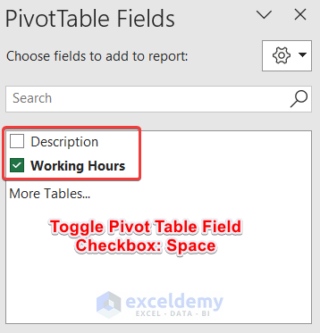 Keyboard Shortcut to Toggle Pivot Table Field Checkbox